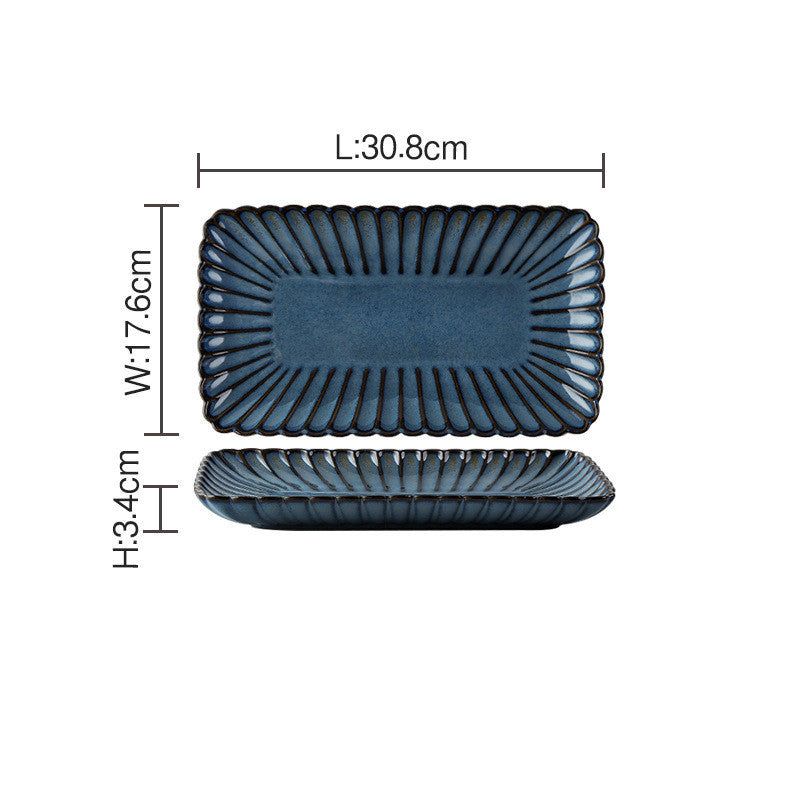 Japanese Retro Kiln Changed Chrysanthemum Dish Ceramic Tableware - Grand Goldman