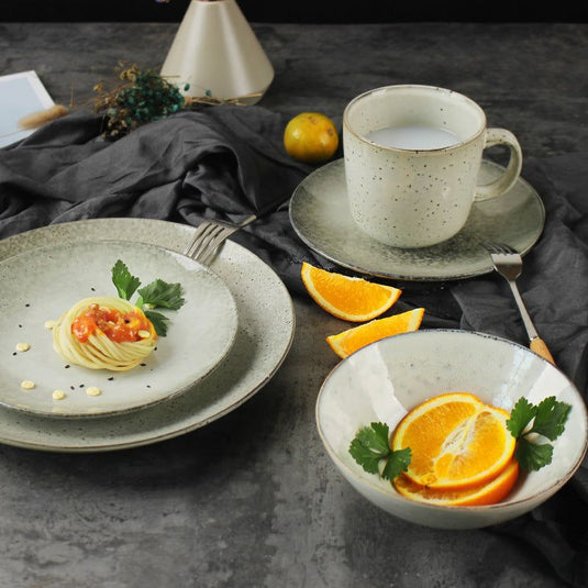 Japanese Retro Pitted Household Ceramic Tableware - Grand Goldman