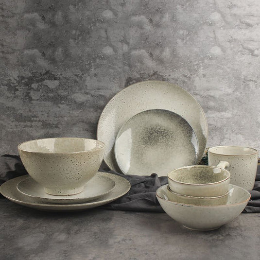 Japanese Retro Pitted Household Ceramic Tableware - Grand Goldman