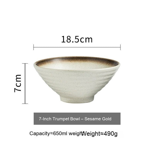 Japanese Style Ceramic Bowl Household Large Ramen Creative Tableware - Grand Goldman