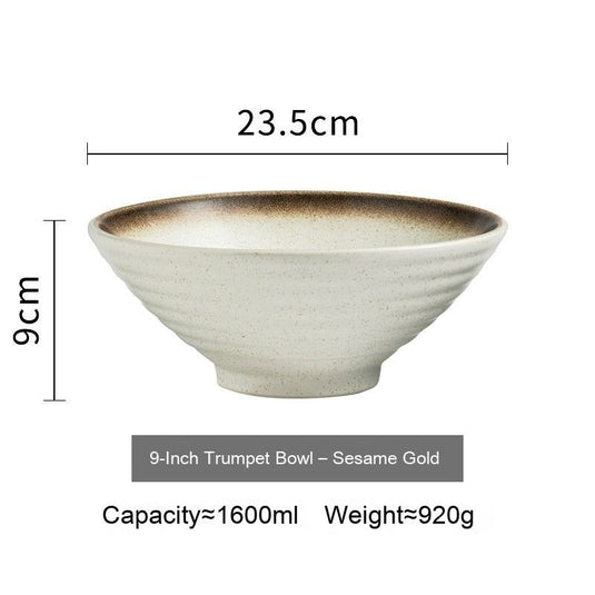 Japanese Style Ceramic Bowl Household Large Ramen Creative Tableware - Grand Goldman