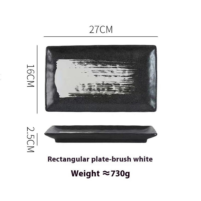 Japanese Style Ceramic Plate Rectangular Sushi Plate Plate Dish Household Hotel Tableware - Grand Goldman