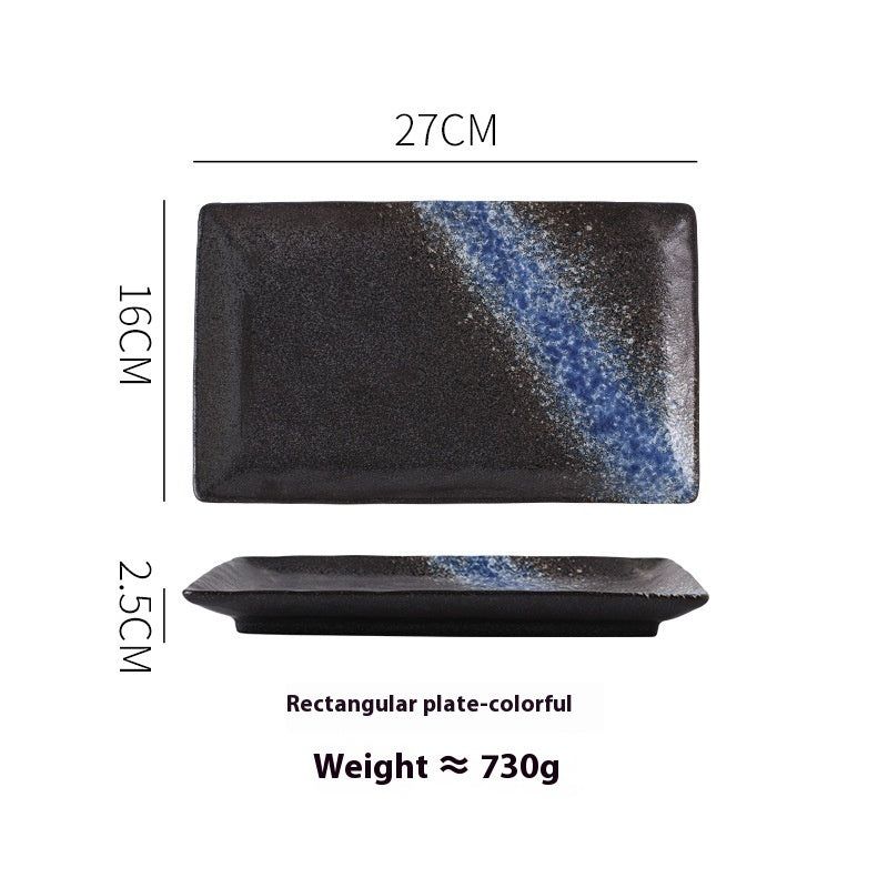 Japanese Style Ceramic Plate Rectangular Sushi Plate Plate Dish Household Hotel Tableware - Grand Goldman
