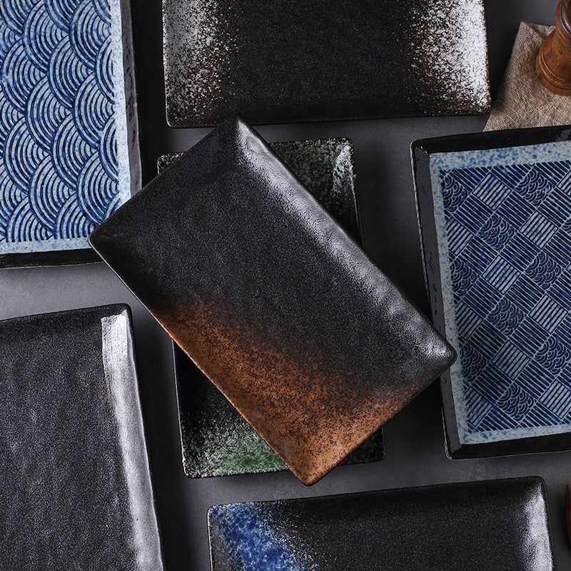 Japanese Style Ceramic Plate Rectangular Sushi Plate Plate Dish Household Hotel Tableware - Grand Goldman