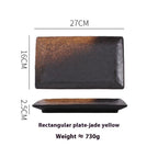 Japanese Style Ceramic Plate Rectangular Sushi Plate Plate Dish Household Hotel Tableware - Grand Goldman