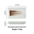 Japanese Style Ceramic Plate Rectangular Sushi Plate Plate Dish Household Hotel Tableware - Grand Goldman