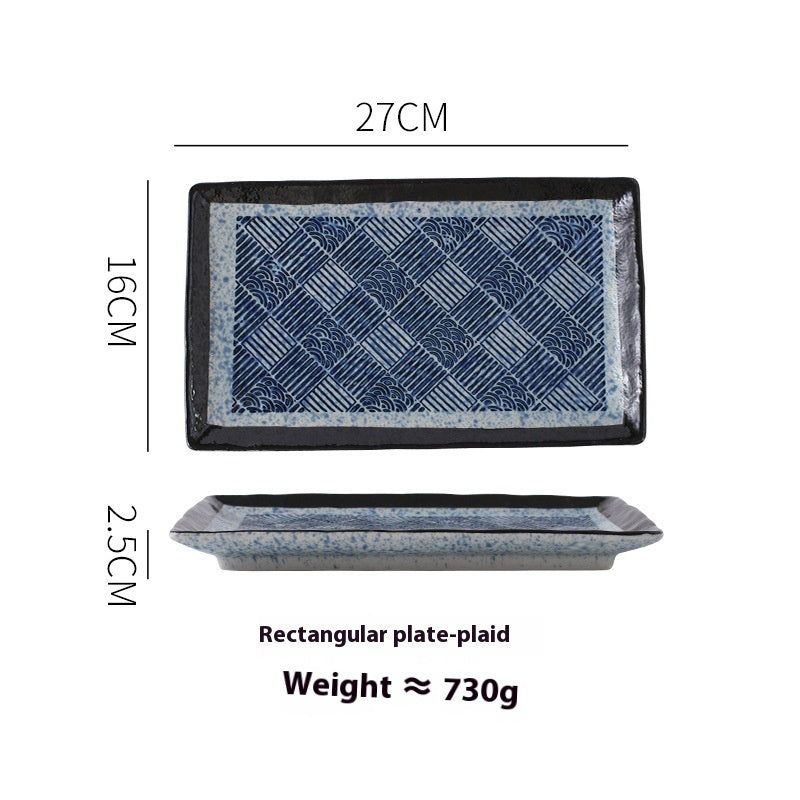 Japanese Style Ceramic Plate Rectangular Sushi Plate Plate Dish Household Hotel Tableware - Grand Goldman
