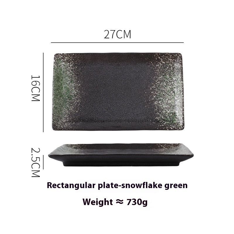 Japanese Style Ceramic Plate Rectangular Sushi Plate Plate Dish Household Hotel Tableware - Grand Goldman
