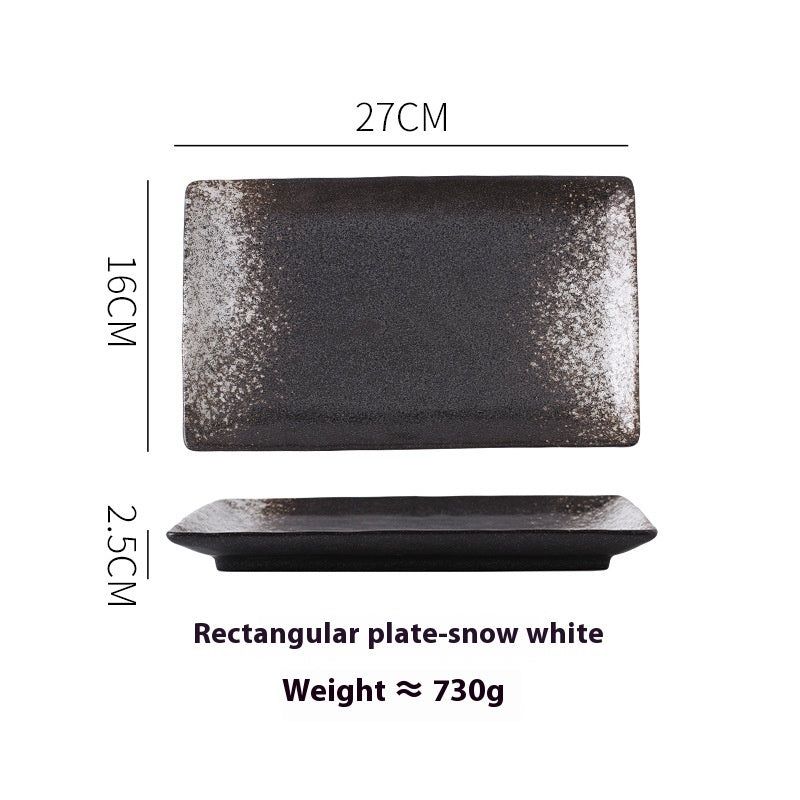 Japanese Style Ceramic Plate Rectangular Sushi Plate Plate Dish Household Hotel Tableware - Grand Goldman