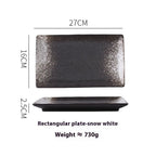 Japanese Style Ceramic Plate Rectangular Sushi Plate Plate Dish Household Hotel Tableware - Grand Goldman