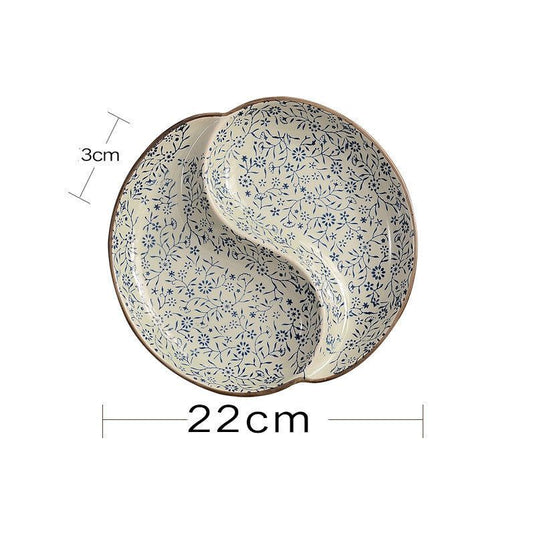 Japanese-Style Tableware Creative Ceramic Divider Dish Three Grid Rice Plate - Grand Goldman