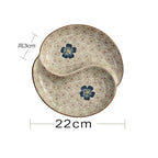 Japanese-Style Tableware Creative Ceramic Divider Dish Three Grid Rice Plate - Grand Goldman