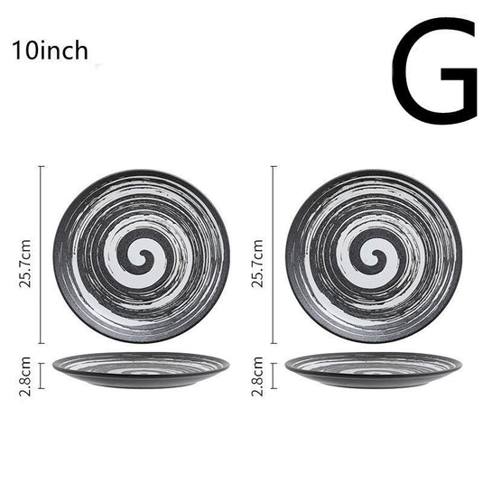 Japanese Style Tableware Household Ceramic Plates - Grand Goldman