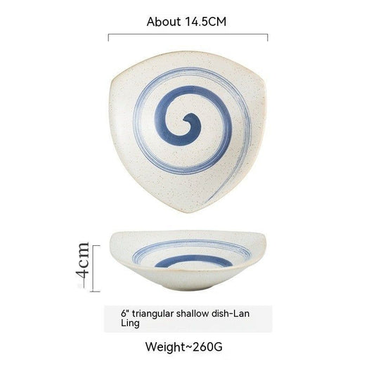 Japanese-style Ceramic Plate Creative Triangle Dessert Sushi Dish - Grand Goldman