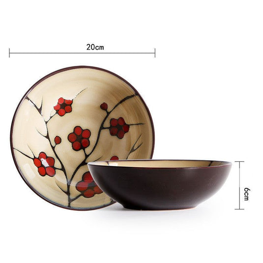 Japanese style flower ceramic household tableware set - Grand Goldman