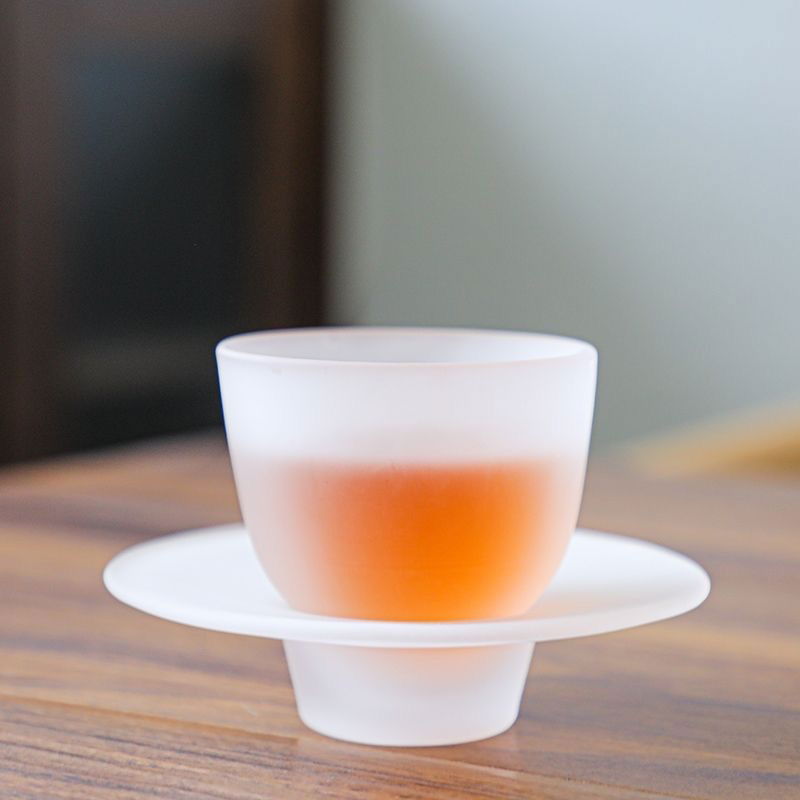 Japanese-style Atomized Glass Tea Cup Plate Combination - Grand Goldman