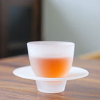 Japanese-style Atomized Glass Tea Cup Plate Combination - Grand Goldman