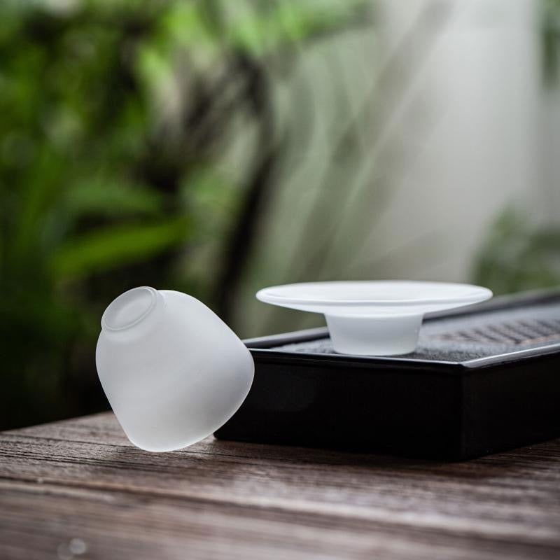 Japanese-style Atomized Glass Tea Cup Plate Combination - Grand Goldman