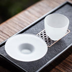 Japanese-style Atomized Glass Tea Cup Plate Combination - Grand Goldman