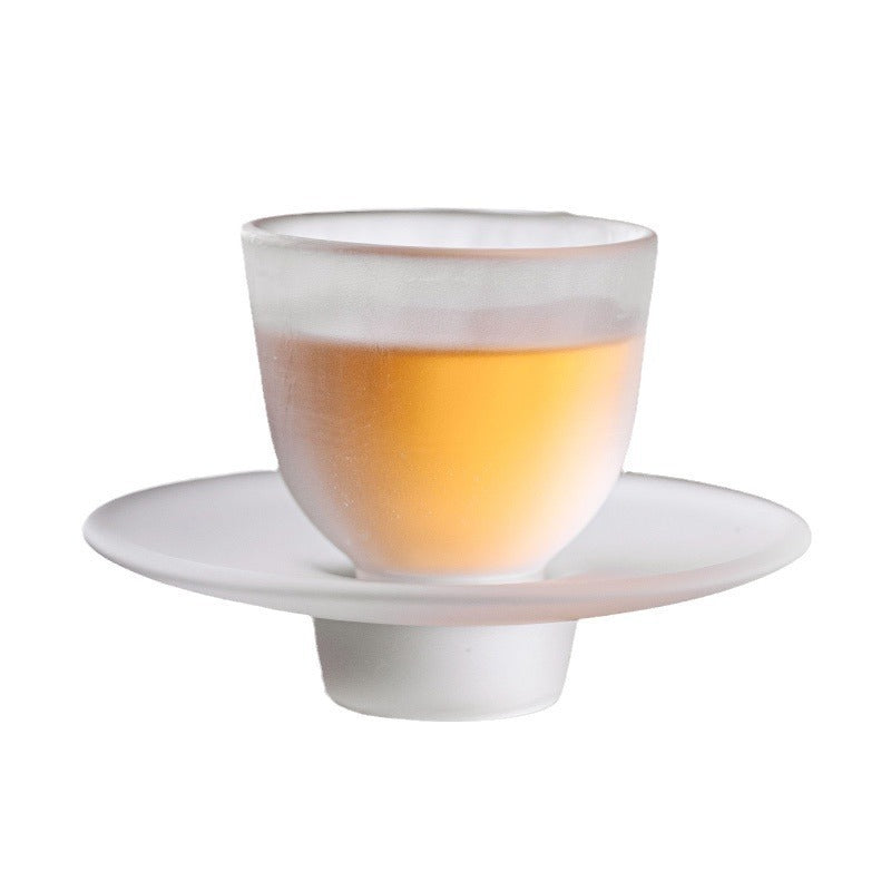 Japanese-style Atomized Glass Tea Cup Plate Combination - Grand Goldman