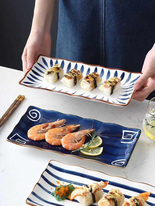 Japanese-style Dinner Plate, Household Ceramic Plate, Breakfast Plate, Tableware, Fish Plate, Sushi Plate - Grand Goldman