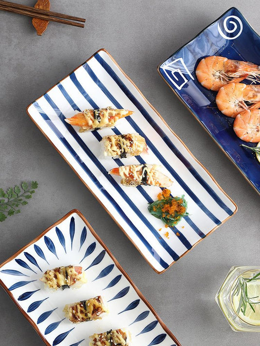 Japanese-style Dinner Plate, Household Ceramic Plate, Breakfast Plate, Tableware, Fish Plate, Sushi Plate - Grand Goldman