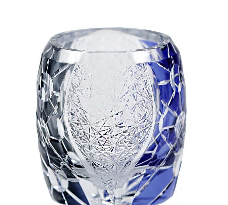 Japanese-style Edo Cut Hand Carved Crystal Glass Whisky Tumbler Mild Luxury Retro - Grand Goldman