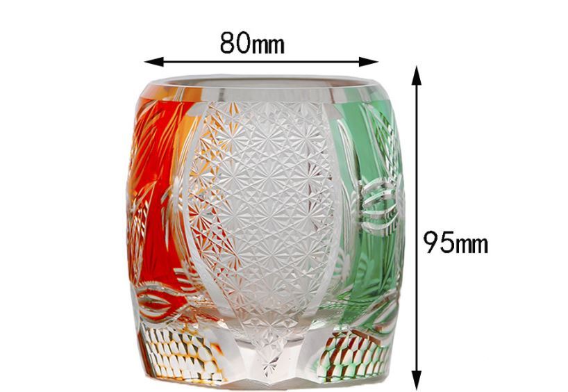 Japanese-style Edo Cut Hand Carved Crystal Glass Whisky Tumbler Mild Luxury Retro - Grand Goldman