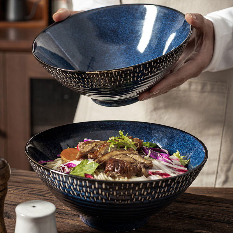 Japanese-style High-legged Powder Ceramic Noodle Bowl - Grand Goldman