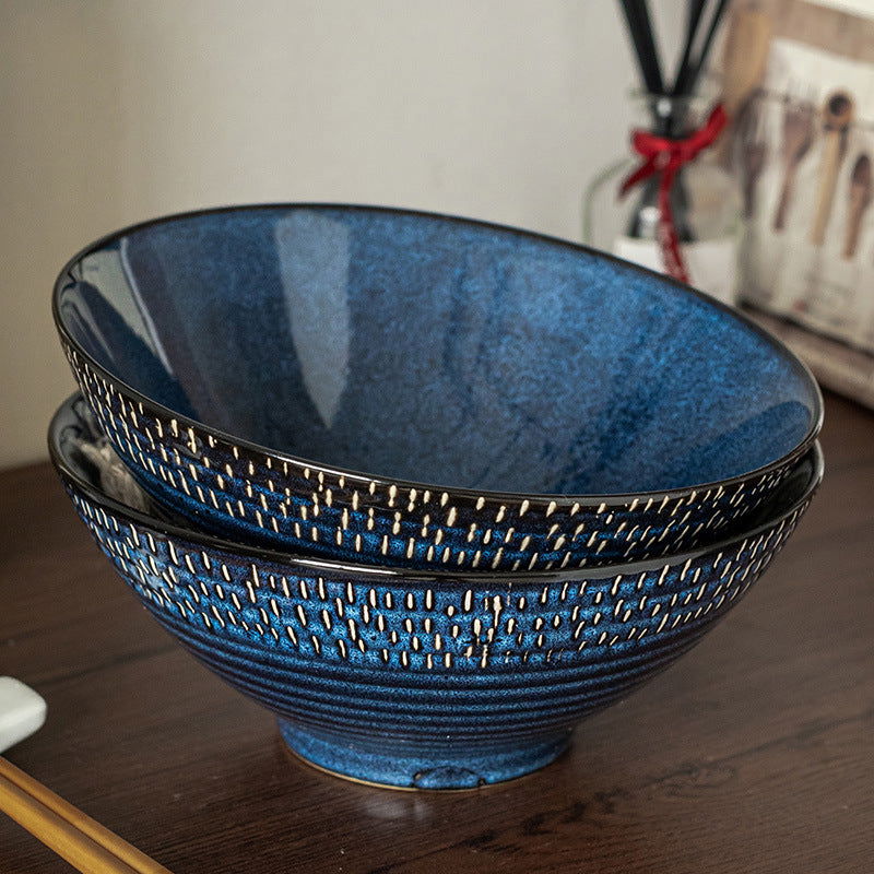 Japanese-style High-legged Powder Ceramic Noodle Bowl - Grand Goldman