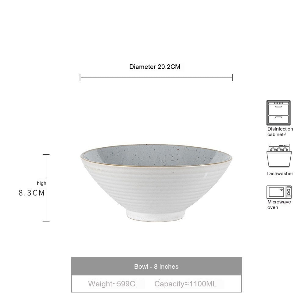 Japanese-style High-legged Powder Ceramic Noodle Bowl - Grand Goldman