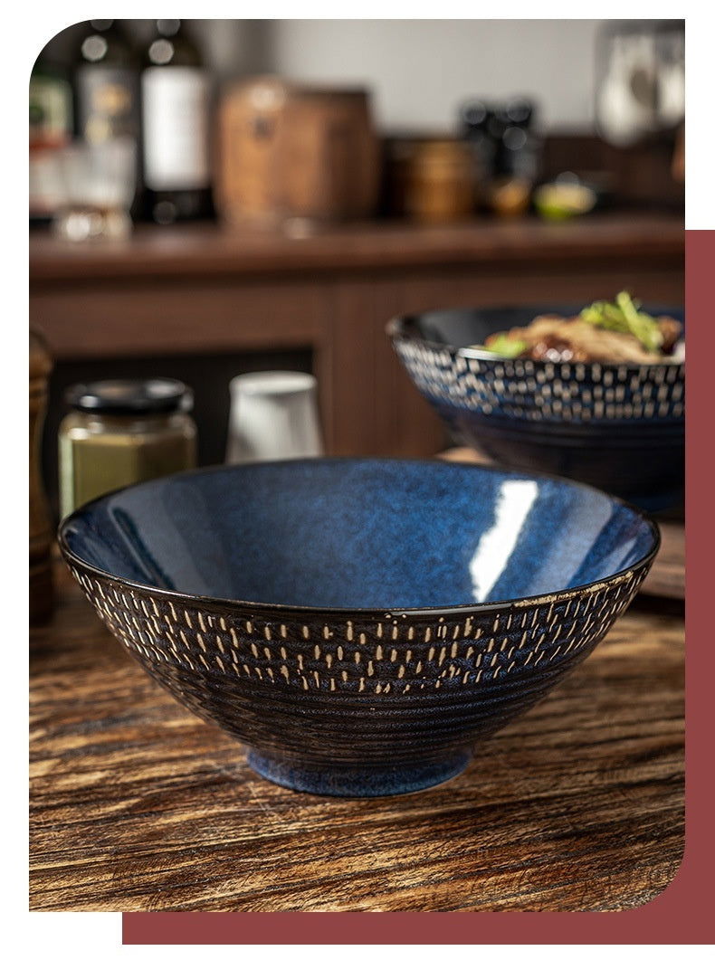 Japanese-style High-legged Powder Ceramic Noodle Bowl - Grand Goldman