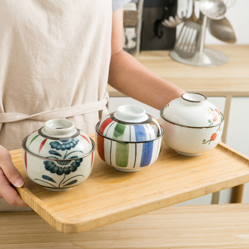 Japanese-style Pot-stewed Bowl With Ceramic Hand-painted Lid - Grand Goldman