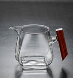 Japanese-style Wooden Handle Glass Fair Cup Transparent Shell Color Bodhi Tea Dispenser - Grand Goldman
