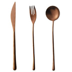 Japanese 304 Stainless Steel Rose Gold Knife, Fork And Spoon Chopsticks - Grand Goldman