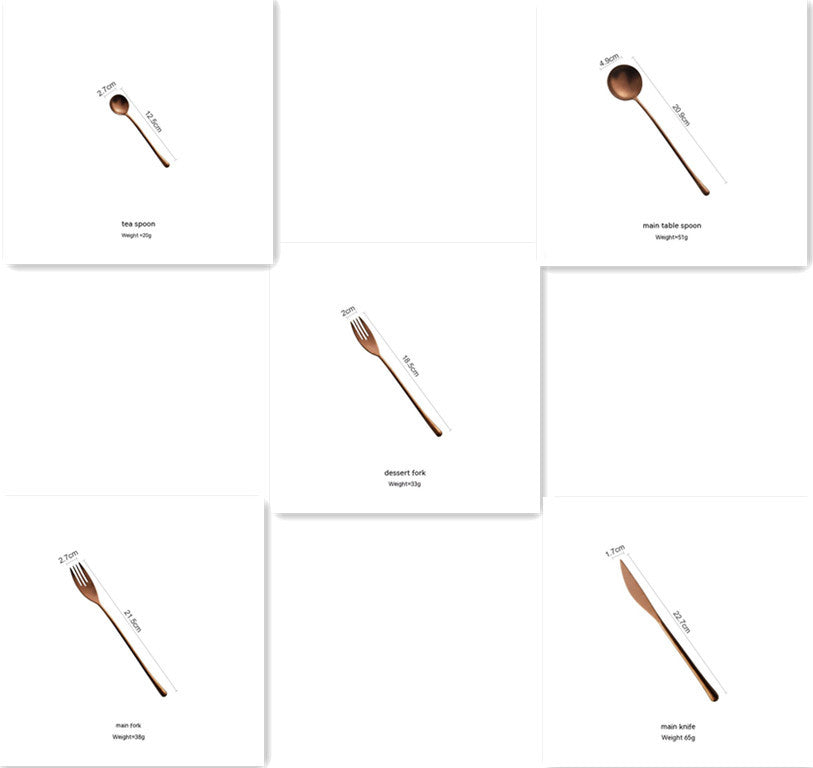 Japanese 304 Stainless Steel Rose Gold Knife, Fork And Spoon Chopsticks - Grand Goldman