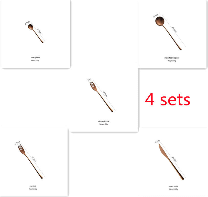 Japanese 304 Stainless Steel Rose Gold Knife, Fork And Spoon Chopsticks - Grand Goldman