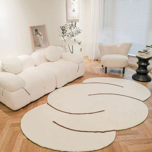 Japanese Cashmere Carpet Cream Line Cloud Simple - Grand Goldman