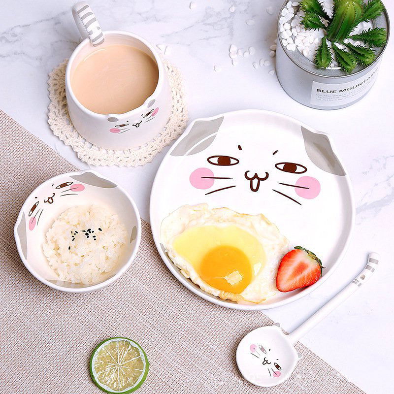 Japanese Ceramic Children's Dinner Plate Bowl Set Creative - Grand Goldman