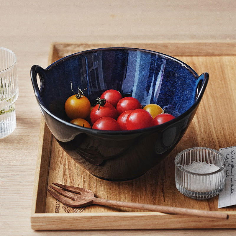 Japanese Ceramic Creative Binaural Noodle Soup Trumpet Bowl - Grand Goldman