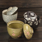 Japanese Ceramic Rice Bowl With Lid Preservation Cup - Grand Goldman
