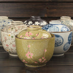 Japanese Ceramic Rice Bowl With Lid Preservation Cup - Grand Goldman