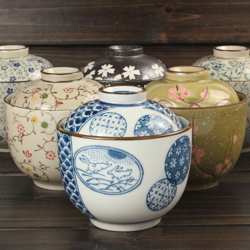 Japanese Ceramic Rice Bowl With Lid Preservation Cup - Grand Goldman