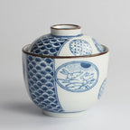 Japanese Ceramic Rice Bowl With Lid Preservation Cup - Grand Goldman