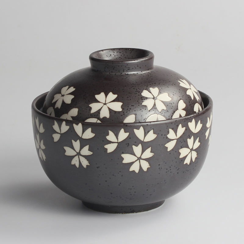 Japanese Ceramic Rice Bowl With Lid Preservation Cup - Grand Goldman