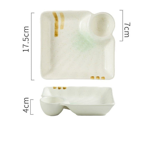 Japanese Creative Ceramic & Porcelain Dumpling Special Plate Comes With Vinegar Plate - Grand Goldman