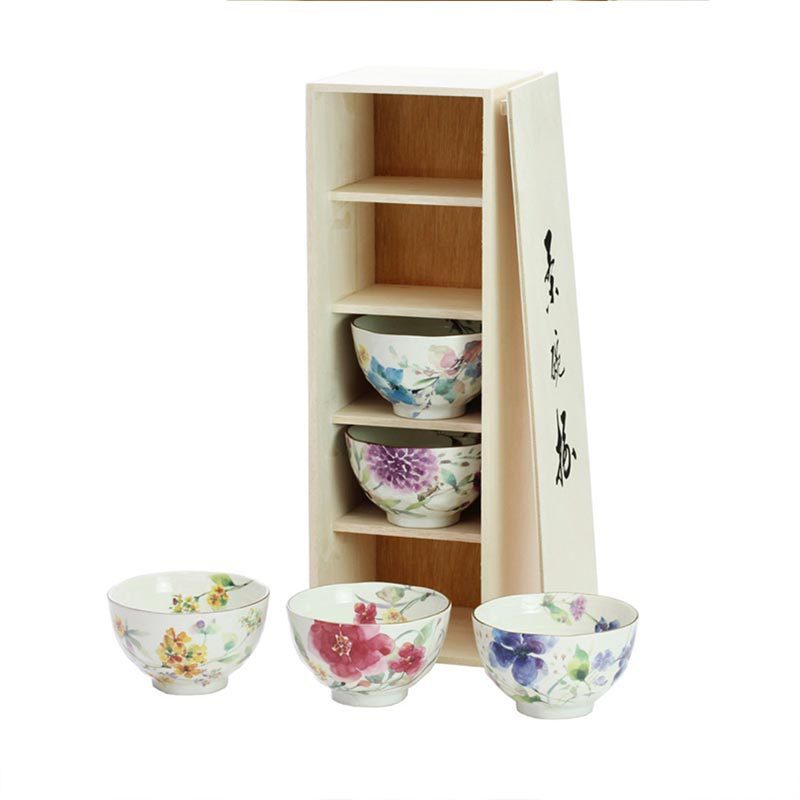 Japanese Mino-yaki Handmade Home Multicolored Ceramic Rice Bowl Soup - Grand Goldman