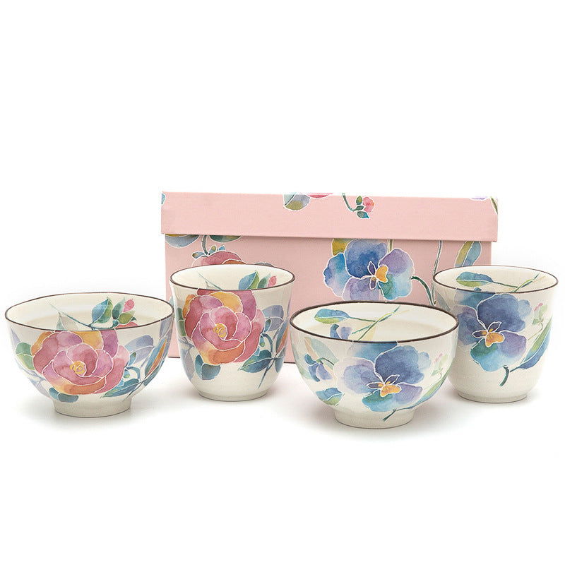 Japanese Mino-yaki Handmade Home Multicolored Ceramic Rice Bowl Soup - Grand Goldman