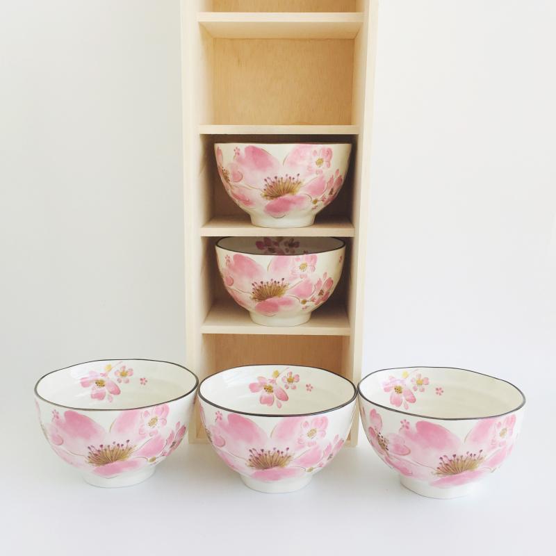 Japanese Mino-yaki Handmade Home Multicolored Ceramic Rice Bowl Soup - Grand Goldman