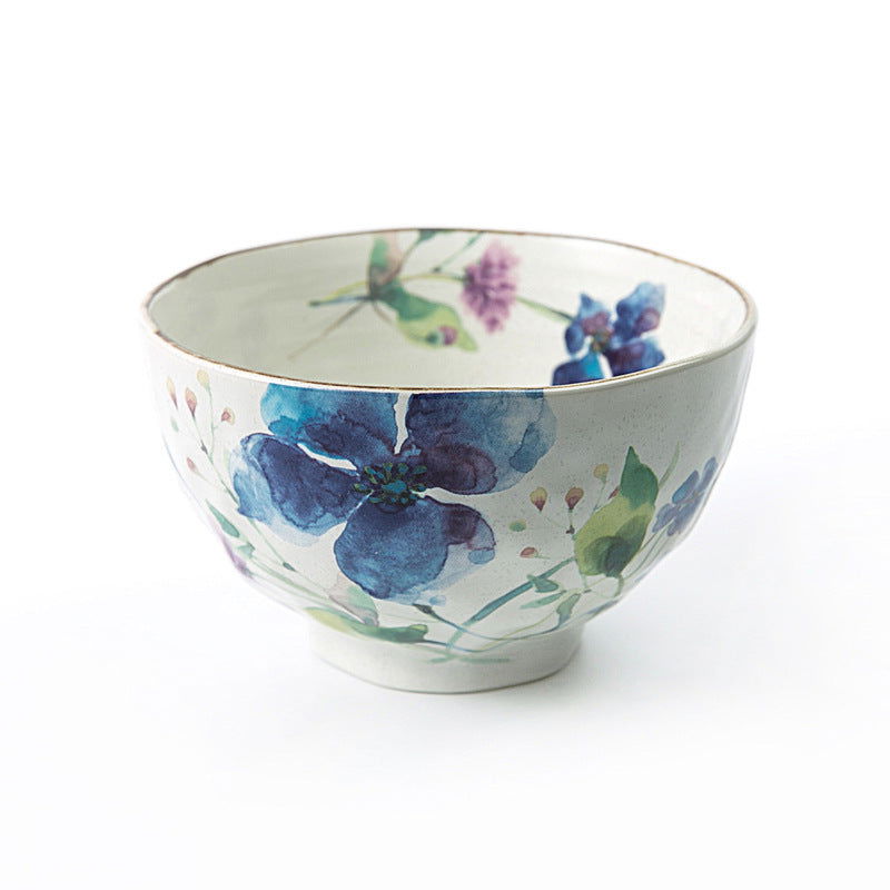 Japanese Mino-yaki Handmade Home Multicolored Ceramic Rice Bowl Soup - Grand Goldman